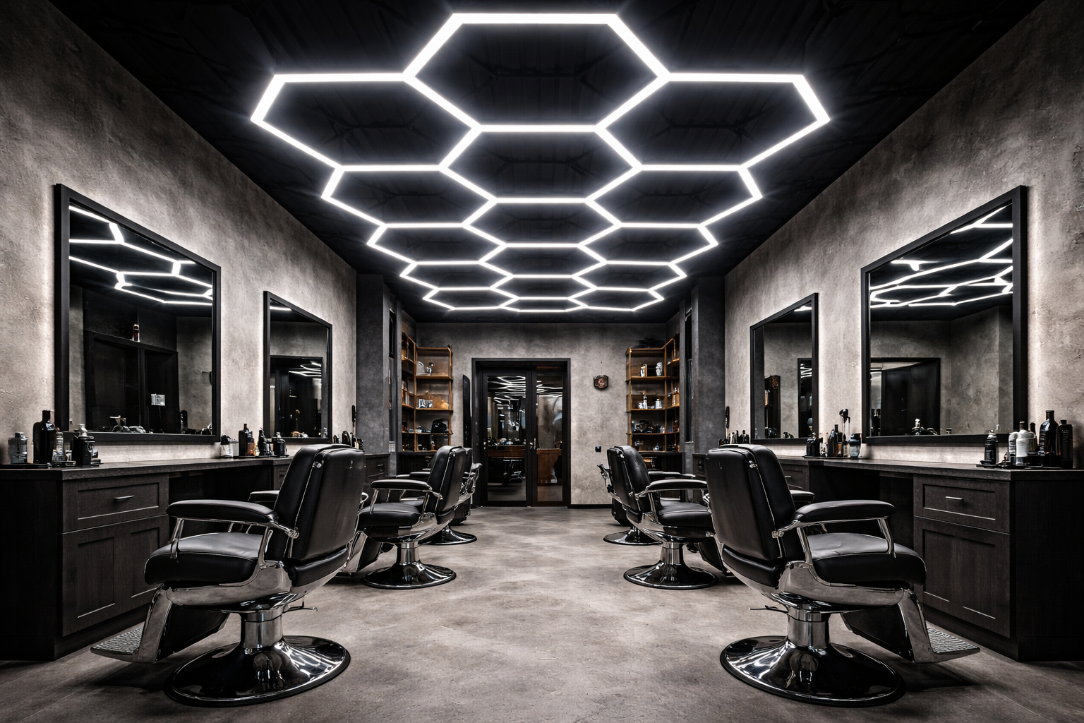 Innenraum des Faris Barbershops